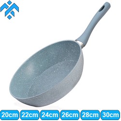 Chảo chống dính vân đá Greencook GCP01 & GCP02 đáy phẳng dùng được bếp gas, bếp hồng ngoại, bếp từ